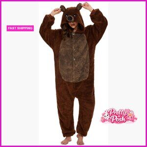 Animal Onesie Pajamas Unisex One Piece Halloween Cosplay Costume Sleepwear